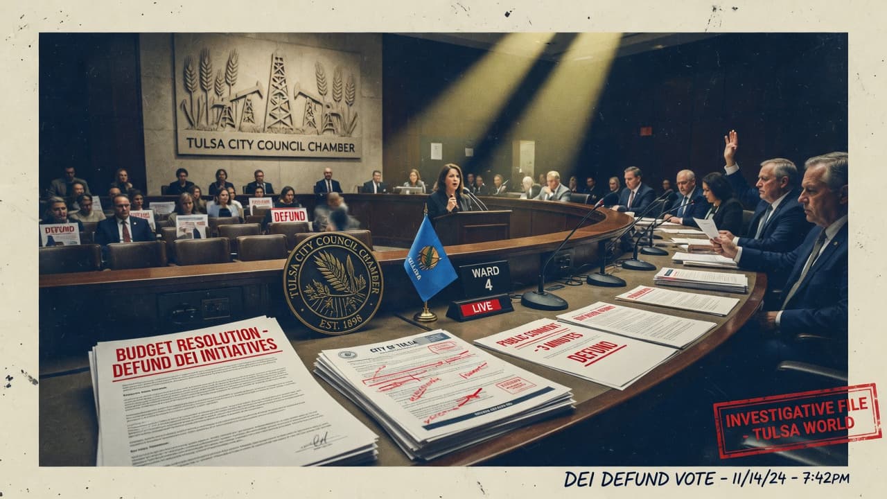Tulsa City Council chamber during DEI budget vote